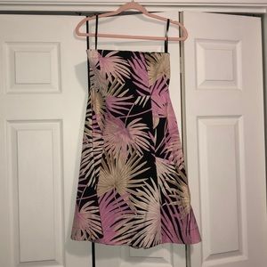Strapless floral pattern dress